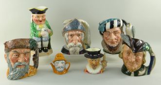 VARIOUS CHARACTER JUGS, including Don Quixote, Robin Hood, Falconer, Robinson Crusoe all by Royal;