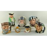 VARIOUS CHARACTER JUGS, including Don Quixote, Robin Hood, Falconer, Robinson Crusoe all by Royal;