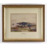 JOHN KEELEY (1849-1930) watercolour - entitled 'Near Barmouth' with figure on a mule, signed, 14 x