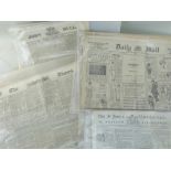 COLLECTION OF OLD NEWSPAPERS, various titles dated from 1788-1918 predominantly (list provided on