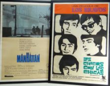 TWO SPANISH ONE-SHEET MOVIE POSTERS, comprising 'Manhattan' starring Woody Allen and 'Los Chicos con