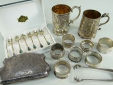 ASSORTED SILVER & EPNS comprising boxed set of six sterling silver coffee spoons, 2 x EPNS