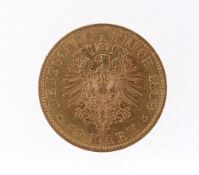 FRIEDRICH III GOLD 20 MARK COIN, 1888, German States - Prussia, 8.0gms