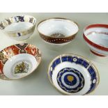 FOUR ROYAL WORCESTER CHINA COMMEMORATIVE BOWLS & A SPODE POTTERY BOWL, including the Millennium,