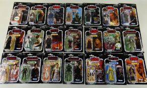 COLLECTION OF HASBRO STAR WARS CARDED 3 3/4 INCH FIGURES from Revenge of the Jedi, Force Awakens,