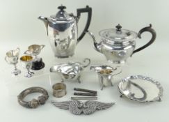 GROUP OF SILVER, PLATE & COLLECTIBLES, including George V silver presentation waiter by Elkington