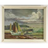 W M FORRESTER oil on board - coastal scene with sailing boats, signed and dated 1970, 34 x 44cms