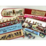 COLLECTION OF TOY METAL SOLDIERS & FIGURES including Britain's 'The Gordon Highlanders with Pipers',