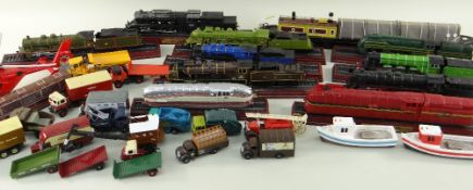 ASSORTED DIECAST VEHICLES & TRAIN MODELS