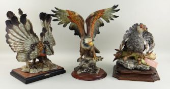 THREE LARGE ITALIAN MODELS OF BIRDS, comprising capercaillie, great argus pheasant and a bald