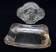 SILVER ITEMS comprising American Whiting sterling silver rectangular dish numbered 753, 145.0gms,