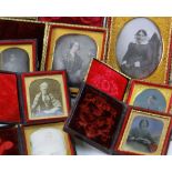 SIX VICTORIAN DAGUERROTYPYE / AMBROTYPES & A PHOTOGRAPH, all depicting women from about sixteen to