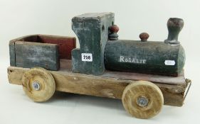 SCRATCH-BUILT WOOD PULL ALONG LOCOMOTIVE