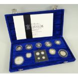 ROYAL MINT UK MILLENNIUM SILVER COLLECTION, cased with Certificate of Authenticity, No. 02136,