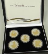 ROYAL MINT 2006 BRITANNIA GOLDEN SILHOUETTE SILVER COIN COLLECTION, cased with Certificate of