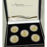 ROYAL MINT 2006 BRITANNIA GOLDEN SILHOUETTE SILVER COIN COLLECTION, cased with Certificate of