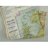 WWII RAF PILOT'S 'ESCAPE' MAP, colour-printed silk of Holland, Belgium, France, Germany, 70 x 70cms