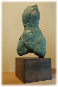 GLENN MORRIS bronze on oak base signed by artist Entitled 'Torso' H=50cm, W=17cm, D=12cm. Oak base