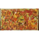 LYNDA NASH needlework Entitled 'Autumn Leaves' 50cm x 25cm