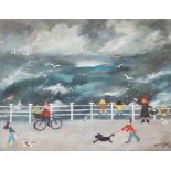 THERESE JAMES framed acrylic on boxed canvas Entitled 'A happy day blowing the cobwebs away' 14