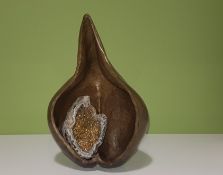 DILYS JACKSON bronze sculpture Votive Offering Bronze & Geode H-15cm, W-10cm, H-10cm