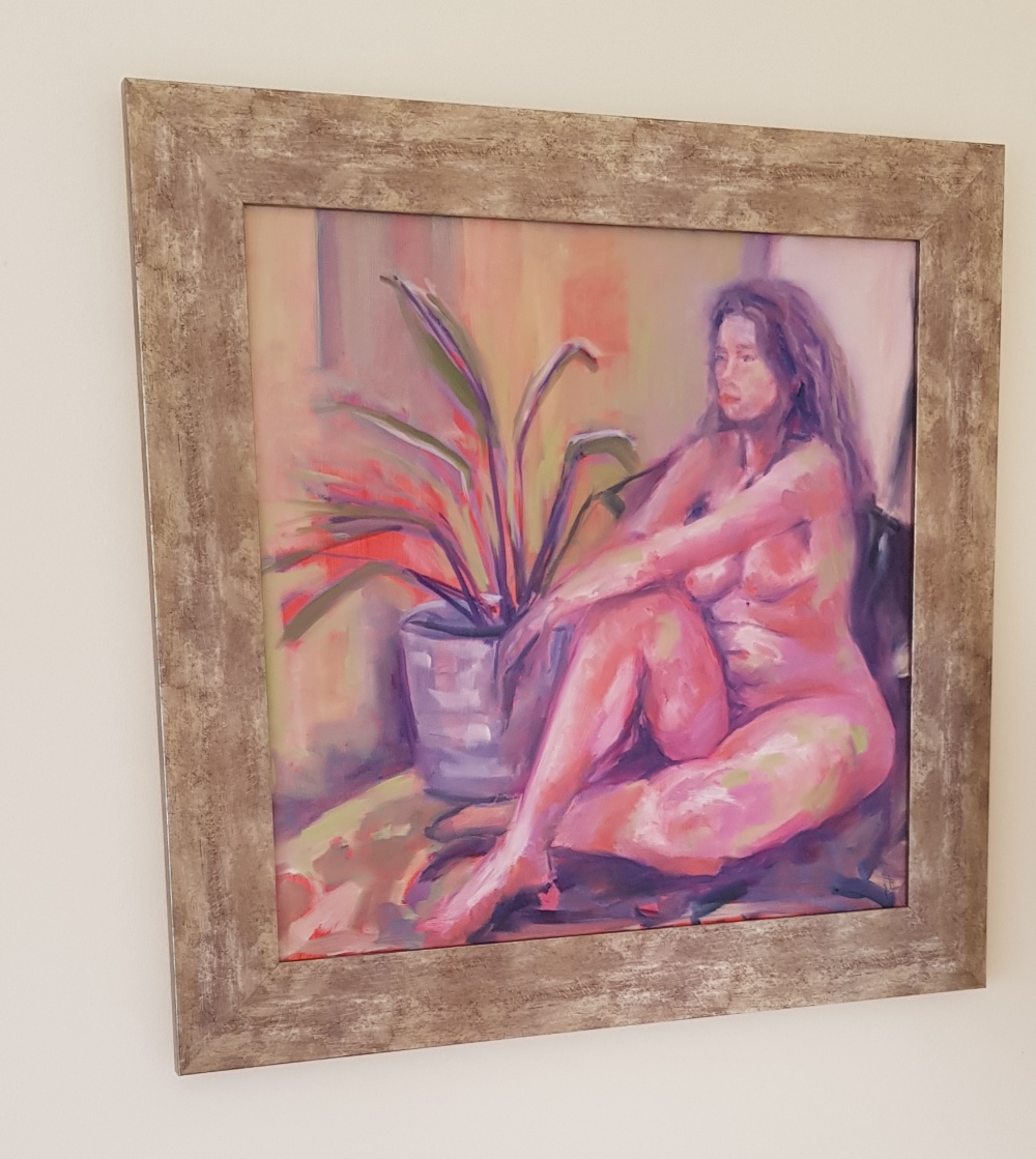 PRITH BRIANT oil on board Entitled 'Nude' 63cm x 63cm framed - Image 2 of 3