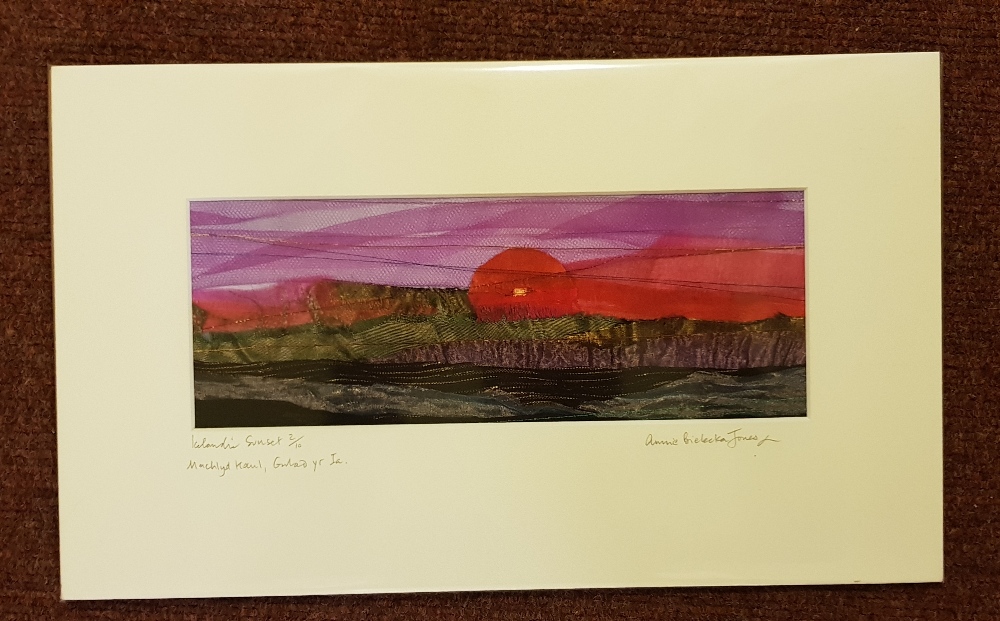 ANNIE BIELECKA ltd edition print signed by artist Entitled 'Red Icelandic Sunset' 36cm x 28cm - Image 2 of 2