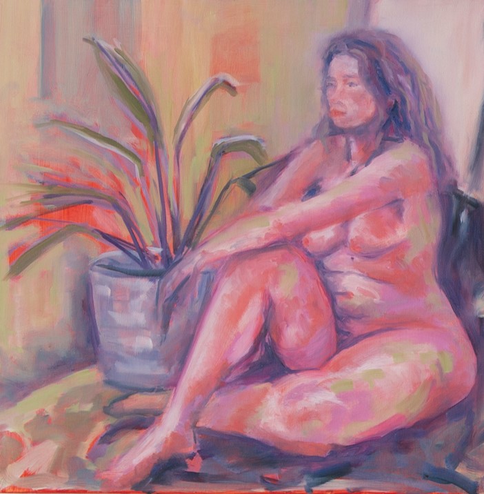 PRITH BRIANT oil on board Entitled 'Nude' 63cm x 63cm framed