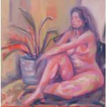 PRITH BRIANT oil on board Entitled 'Nude' 63cm x 63cm framed