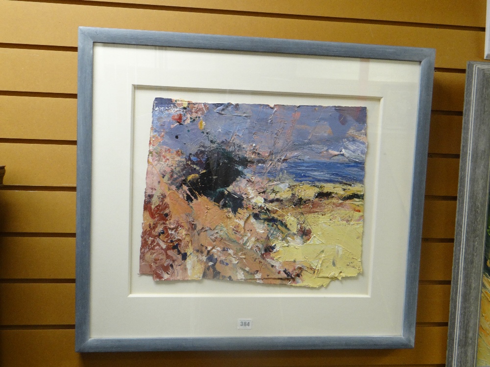 DAVID TRESS oil on board and construction - coastal scene, entitled 'Thorn and Sea, Summer', - Image 2 of 3