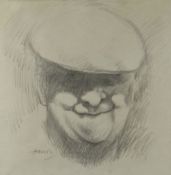 ANEURIN JONES pencil - head portrait of a farmer in cap, signed, 40 x 38cms Provenance: private