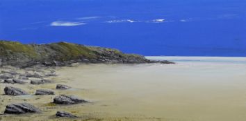 NICK JOHN REES large oil on canvas - entitled verso 'The Beautiful Sands of Southerndown, South