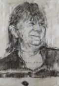 GORDON STUART mixed media - head and shoulders portrait of a lady, signed, 53 x 36cms Provenance: