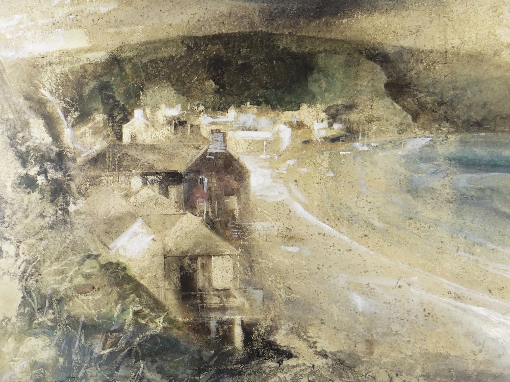 WILLIAM SELWYN large watercolour - entitled verso on artist's label 'Porthdinllaen Nefyn', signed,