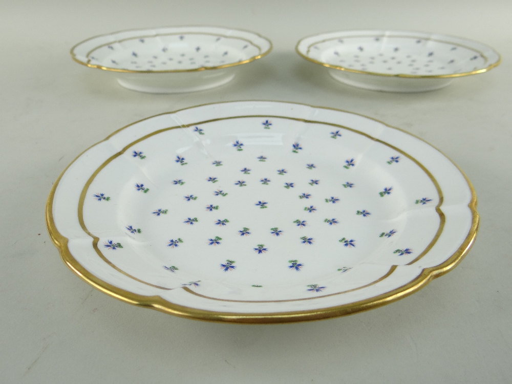 A MATCHING SET OF SIX SWANSEA PORCELAIN CRUCIFORM CIRCULAR DISHES painted with regularly spaced - Image 11 of 29