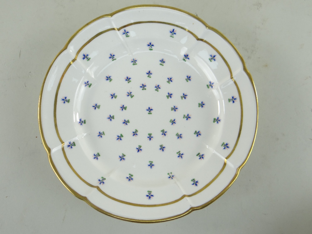 A MATCHING SET OF SIX SWANSEA PORCELAIN CRUCIFORM CIRCULAR DISHES painted with regularly spaced - Image 9 of 29