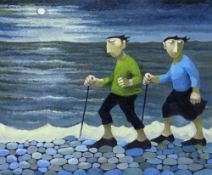 MURIEL DELAHAYE limited edition (11/275) colour print - 'Night Walkers', 38 x 46cms, signed in