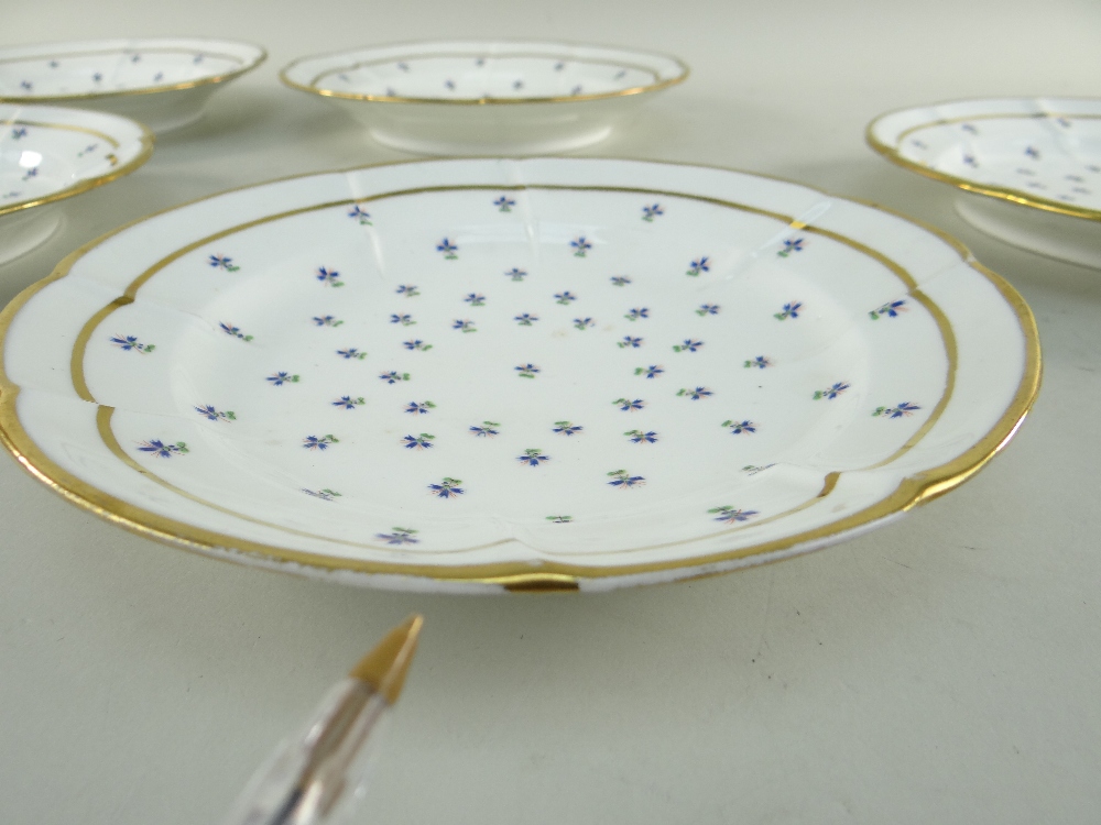 A MATCHING SET OF SIX SWANSEA PORCELAIN CRUCIFORM CIRCULAR DISHES painted with regularly spaced - Image 21 of 29