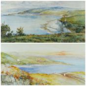 HARRY HUGHES WILLIAMS watercolours, a pair - Anglesey coastal scenes, signed, 20 x 35/36cms