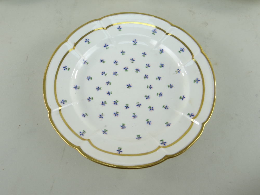 A MATCHING SET OF SIX SWANSEA PORCELAIN CRUCIFORM CIRCULAR DISHES painted with regularly spaced - Image 13 of 29