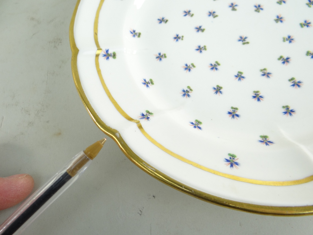 A MATCHING SET OF SIX SWANSEA PORCELAIN CRUCIFORM CIRCULAR DISHES painted with regularly spaced - Image 19 of 29