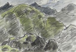 SIR KYFFIN WILLIAMS RA mixed media - Eryri, signed with initials, 19 x 27.5cms Provenance: private