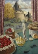 SALLY MOORE oil on board - entitled on Martin Tinney Gallery label 'Still-Life' and dated 1994, 45 x