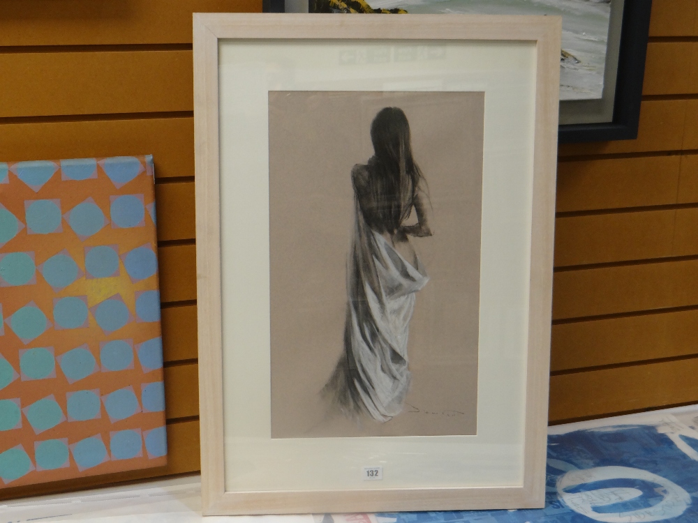 DAVID KNIGHT pastel - entitled verso 'Study 5', signed, 53 x 31.5cms Provenance: private collection, - Image 2 of 3