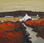 WILF ROBERTS oil on canvas - Ynys Mon landscape near Amlwch, entitled verso 'Bwlch', signed and