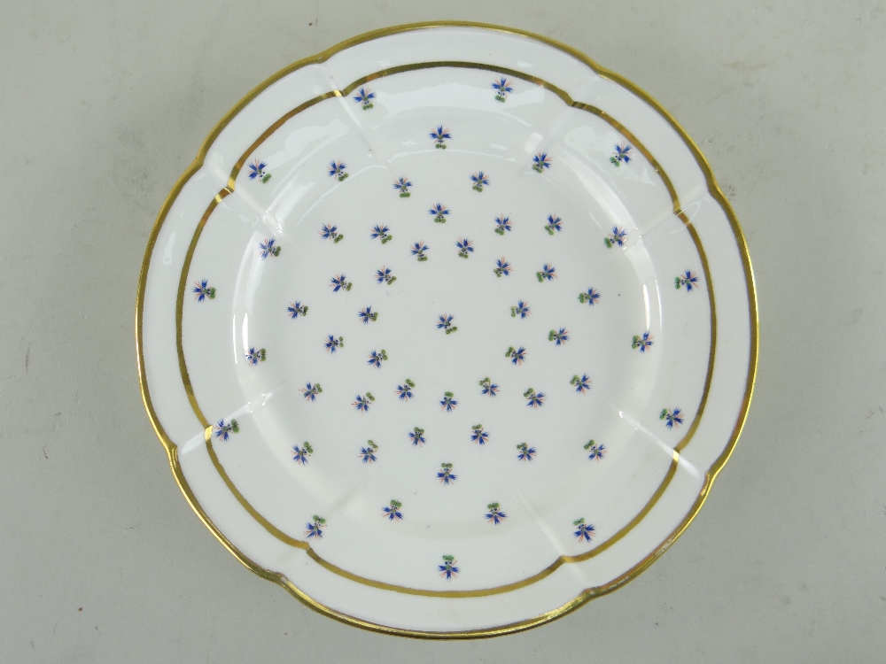 A MATCHING SET OF SIX SWANSEA PORCELAIN CRUCIFORM CIRCULAR DISHES painted with regularly spaced - Image 2 of 29