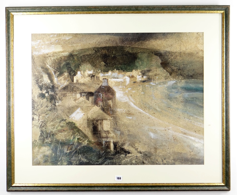 WILLIAM SELWYN large watercolour - entitled verso on artist's label 'Porthdinllaen Nefyn', signed, - Image 2 of 2