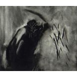 HARRY HOLLAND monotype print - entitled verso 'Stroke' on Martin Tinney Gallery label, 1987, signed,