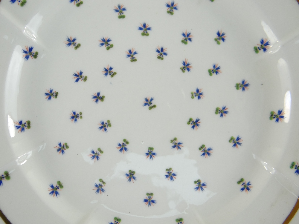 A MATCHING SET OF SIX SWANSEA PORCELAIN CRUCIFORM CIRCULAR DISHES painted with regularly spaced - Image 3 of 29