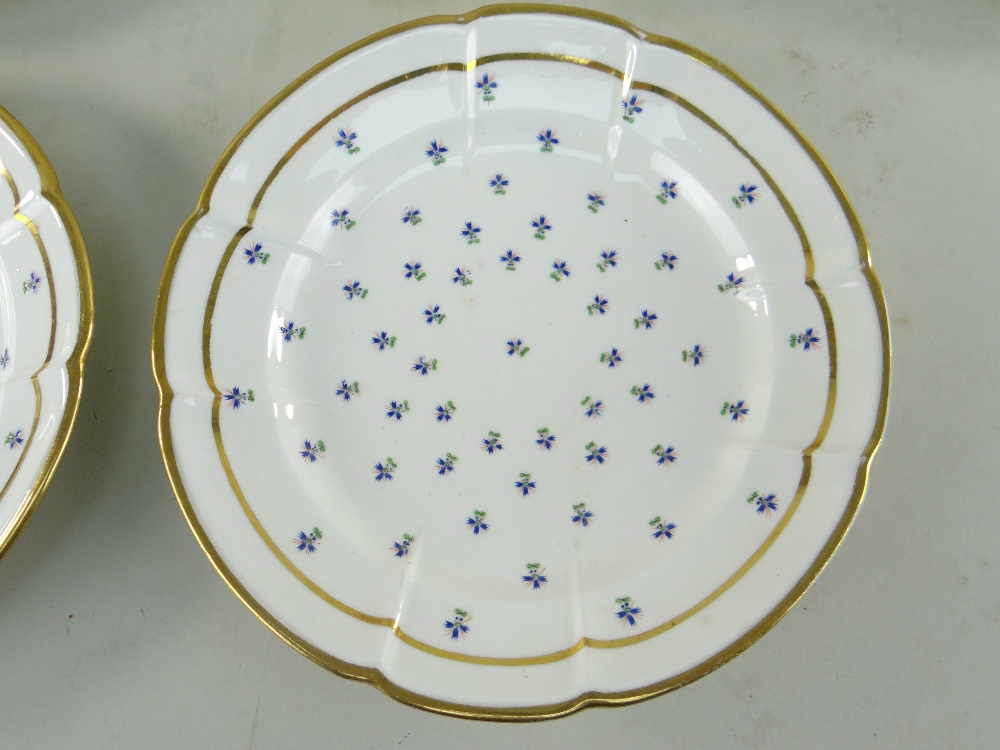 A MATCHING SET OF SIX SWANSEA PORCELAIN CRUCIFORM CIRCULAR DISHES painted with regularly spaced - Image 17 of 29